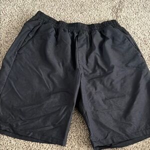 Black Athletic Shorts with Elastic Waistband